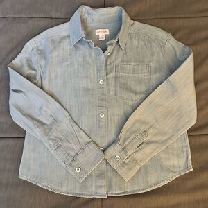 Cat & Jack Blue Button Down Shirt Lightweight Casual